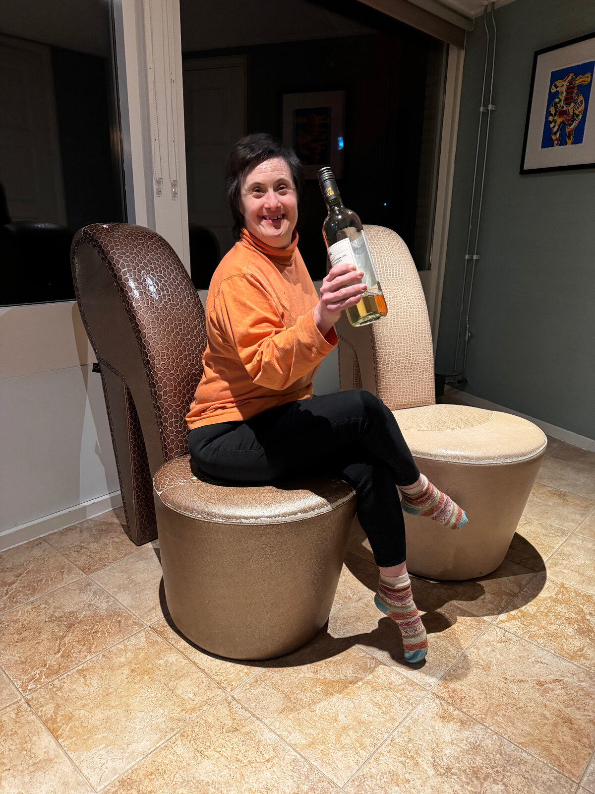 A resident relaxing indoors during a holiday stay