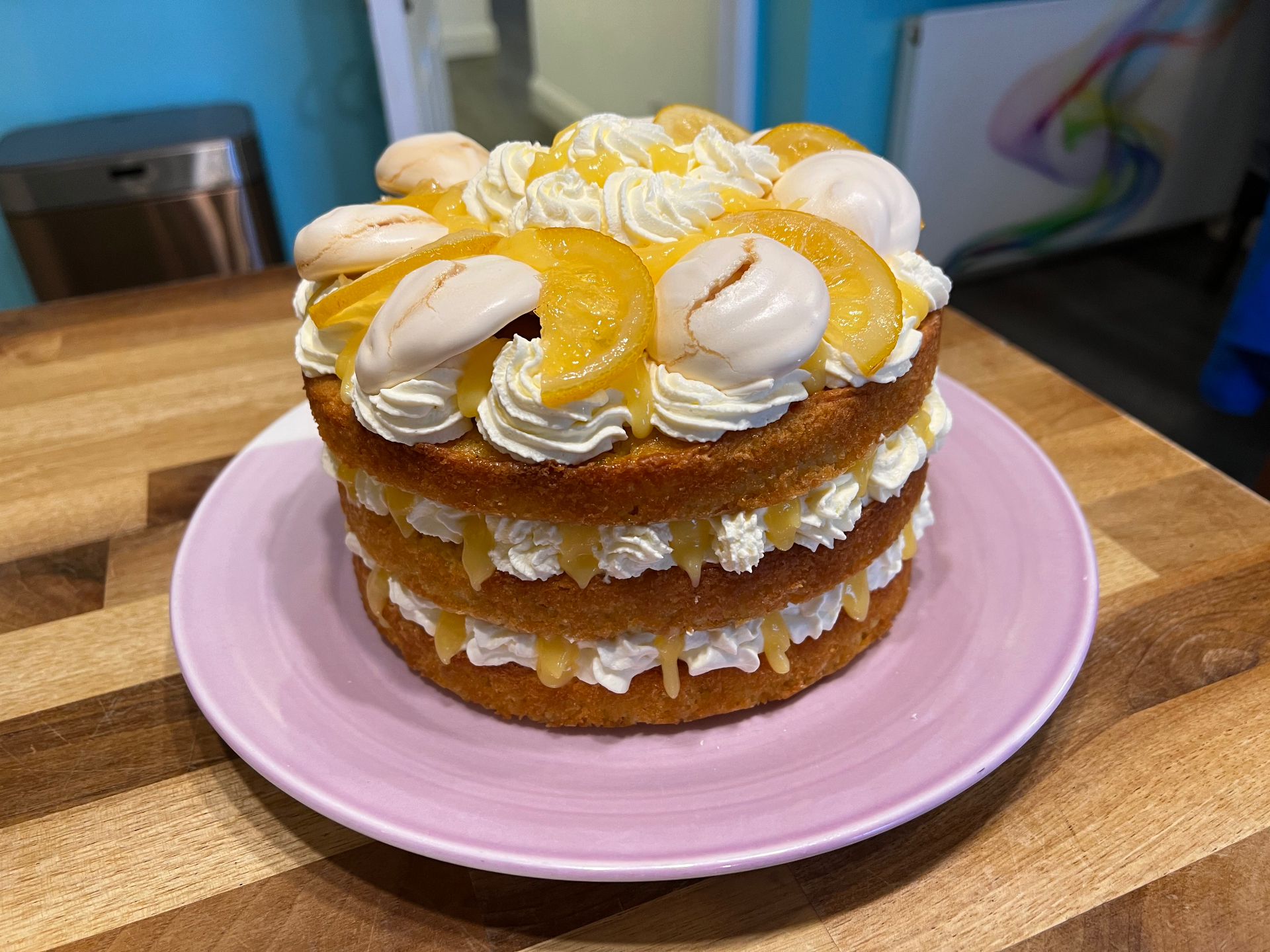 Lemon meringue birthday cake