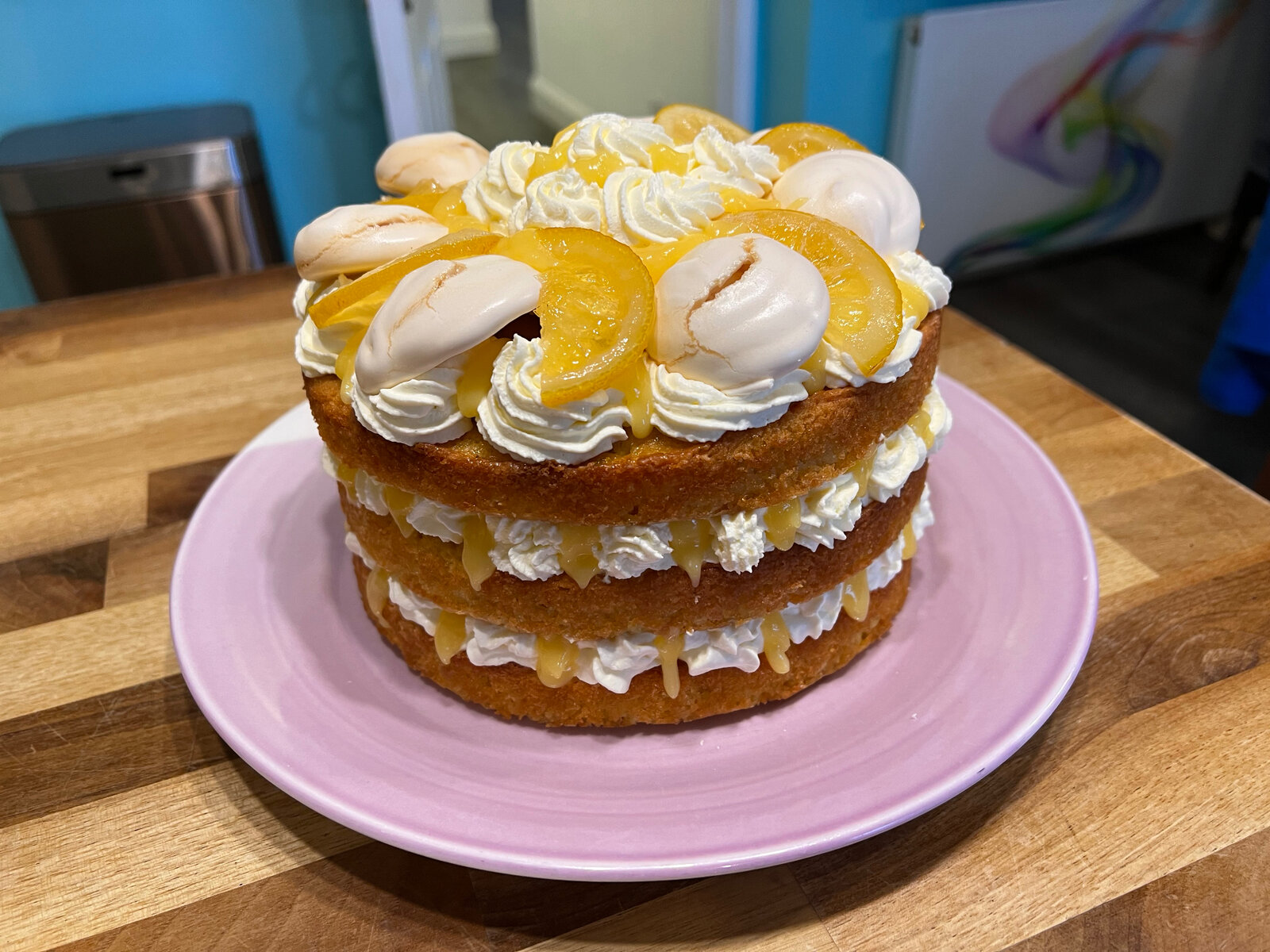 Lemon meringue birthday cake