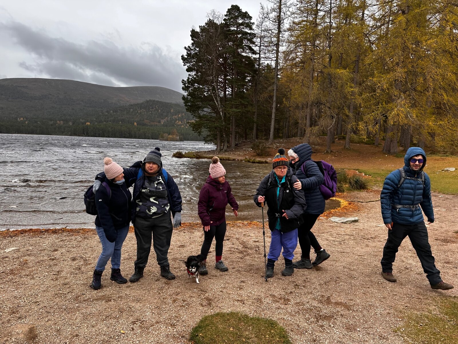 Hyland residents and staff together on a lakeside walk in the Scottish hills