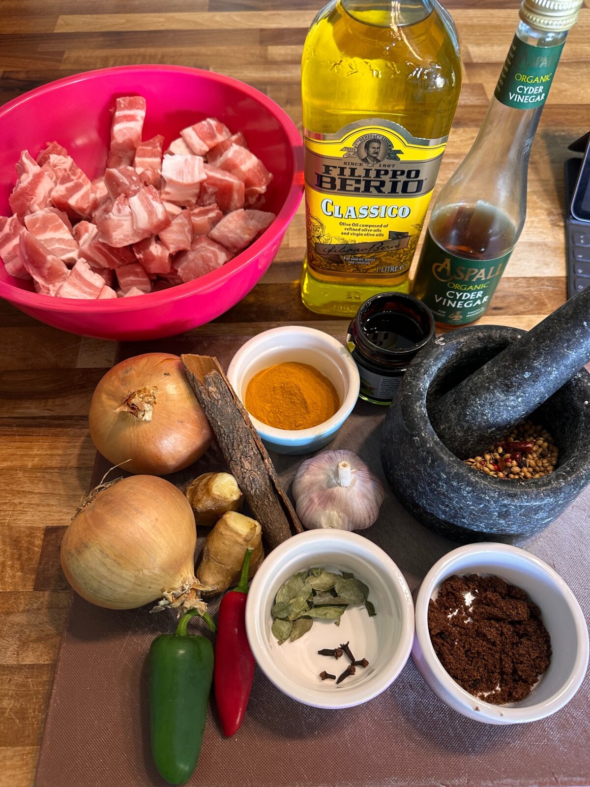 Fresh ingredients laid out ready for cooking